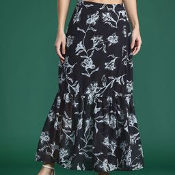DressBerry Floral Print Slit Midi Skirt-picture-40