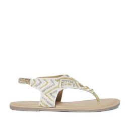 Pantaloons Junior White & Beige Ethnic Sandals-image-1