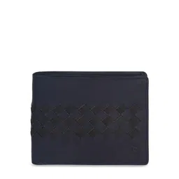 Second SKIN Men Navy Blue Woven Design Genuine Leather Two Fold Wallet-image-63