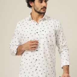 JADEBERRY Men Classic Slim Fit Opaque Printed Casual Shirt-image-60