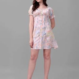 MASAKALI.CO Multicolor Printed A Line Dress-picture-44