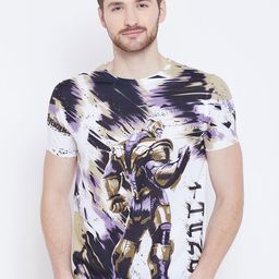 Marvel by Wear Your Mind Men White Printed Round Neck T-shirt-picture-14