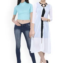 SCORPIOUS Women Pack of Shrug & Top-37