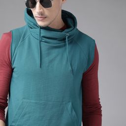 Roadster Men Teal Green Solid Sweatshirt-image-58