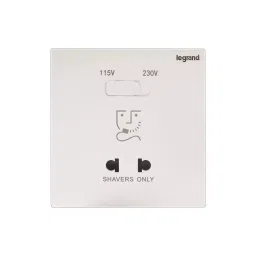 Legrand Shaver Socke Monoblock with Plate Myrius Classic White 2 Module, 6792 58-30