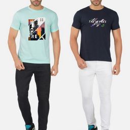 GLOBAL NOMAD Men 2 Printed Bio Finish Applique T-shirt-image-20