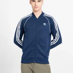Adidas Originals Blue Regular Fit Mandarin Collar Track Jacket-picture-37