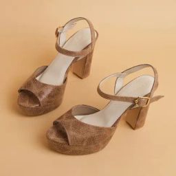 Eridani Women's Mila Chickoo Ankle Strap Sandals-image-40
