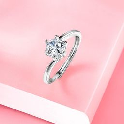 Peora Silver-Plated CZ-Studded Adjustable Finger Ring-image-42