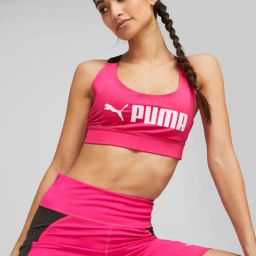 Puma Pink Logo Training Bra-image-123
