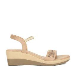 Bata Women's Beige Ankle Strap Wedges-image-39