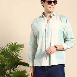 Mast & Harbour Checked Drop-Shoulder Sleeves Relaxed Fit Pure Cotton Casual Shirt-image-88