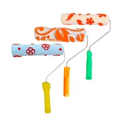 Kayra Decor Floral Pattern Paint Roller with Chrome Handle 9 Inch, ROLLNO31-32-34 (Pack of 3 Pcs)-image-32