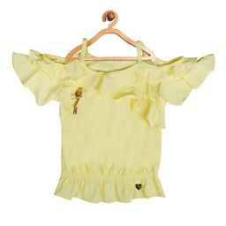 Tiny Girl Yellow Regular Cold Shoulder Regular Top-picture-32