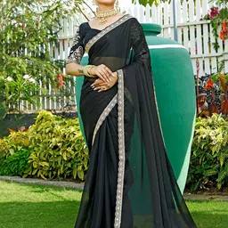 K 5 Fashion Pure Chiffon Saree-image-27
