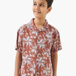 Juniors by Babyshop Boys Floral Printed Spread Collar Casual Cotton Shirt-image-99