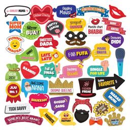 Crackles All Occasion Indian Family Photo Booth Props Multiclor - Pack of 42-image-60