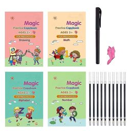 FunBlast Sank Magic Practice Copybook for Kids with Pen Pack of 4 (Math Alphabet Numbers and Drawing)-image-37