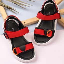 Cute Walk by Babyhug Sandals With Velcro Closure - Red-image-53