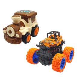 SVE Unbreakable Friction Powered Toy Set of Train & Monster Car For Kids Pack of 2  Multicolor-1
