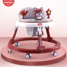 Play Nation Multifunctional 360 Degree Baby Walker with 2 Level Height Adjustment & Musical Play Tray Cum Feeding Tray -  Red-61