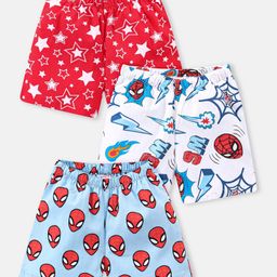 Babyhug Marvel 100% Cotton Knit Boxers with Spiderman Print Pack of 3 -Multicolor-picture-48