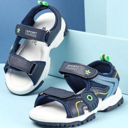 Cute Walk by Babyhug Slip On Sandals with Velcro Closure - Blue-picture-18