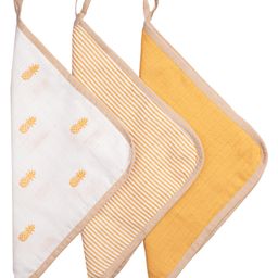 Masilo Organic Muslin Washcloths (Set of 3)  Pineapple Bliss-25
