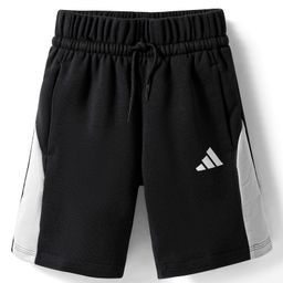 Adidas Kids Cotton Knit Cut & Sew Shorts with Brand Logo Print - Black & Grey-image-26