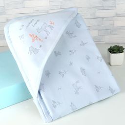 Zero Interlock Knit Hooded Towel With Animal Print L 81.5 x B 80 cm - Silver-image-82