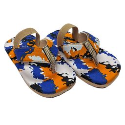 yoyo Abstract Designed Flip Flops - Yellow White & Blue-image-41