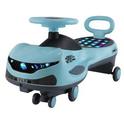 JoyRide SPORTS DLX Light-Up Magic Car Easy Glide Ride-On Toy for Kids LED Lights, Music & 360° Swivel Wheels Push Swing Car for Indoor Outdoor Fun - Light Blue-picture-30