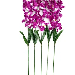 Nutts Purple 10 Pieces Orchid Artificial Flowers-36