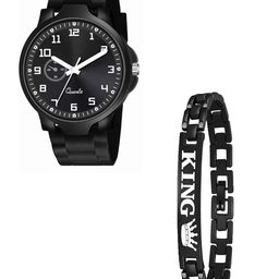 CSAMON Men Set Of 2 Dial & Straps Analogue Silicon Watch With Bracelet-48