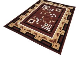 F & B RUGS Brown & White Floral Anti-Skid Light Carpet-image-52