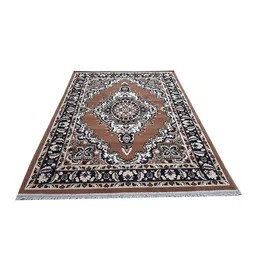 F & B RUGS Gold-Toned & Brown Ethnic Motifs Anti-Skid Light Carpet-image-62