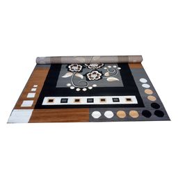 F & B RUGS Grey & White Floral Anti-Skid Light Carpet-image-66