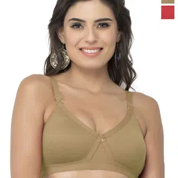 College Girl Cg1304 Pack Of 2 Women Cotton Full Coverage Lightly Padded Minimizer Bra-image-55