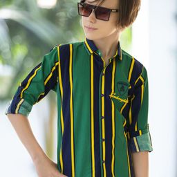 MashUp Boys Classic Opaque Striped Casual Shirt-22