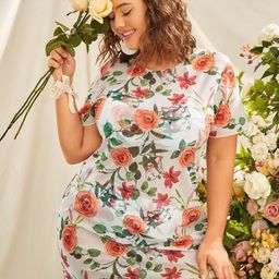 Plus Curvves Women Plus Size 3Pcs Printed Bikini Set With Cover Up-52