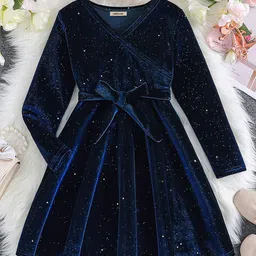 INCLUD Girls Embellished Sparkle Fit & Flare Dress-picture-11
