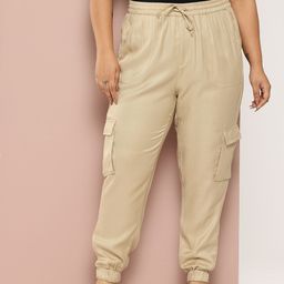 Sztori Women Plus Size Pure Cotton Cargo Style Joggers-image-99