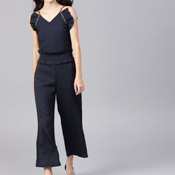 STREET 9 Navy Blue Solid Basic Jumpsuit-picture-32