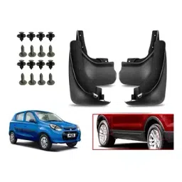 Auto Pearl Front and Rear Mud Guard For Maruti Alto 800 (Black) Set of 4 Pcs-0