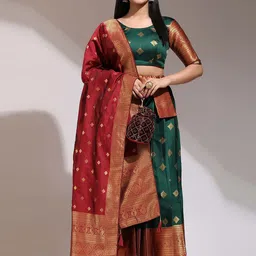 DIVASTRI Semi-Stitched Lehenga & Unstitched Blouse With Dupatta-picture-12