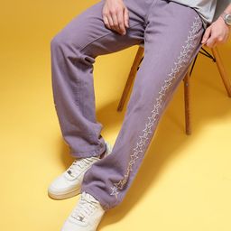 HERE&NOW Men Embroidered Mid-Rise Pure Cotton Straight Fit Jeans-image-10