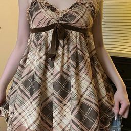 StyleCast Checked Empire Mini Dress-image-28