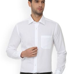 Louis Philippe Permapress Men White Regular Fit Solid Wrinkle Free Formal Shirt-image-99