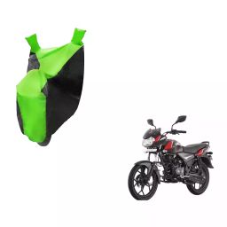 Auto Pearl Waterproof Two Wheeler Cover For Bajaj Discover (Green & Black)-image-97