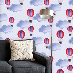 ArtzFolio Printed UV-Resistant Anti-Bacterial Watercolor BalloonsClouds Peel & Stick Wallpaper-image-19